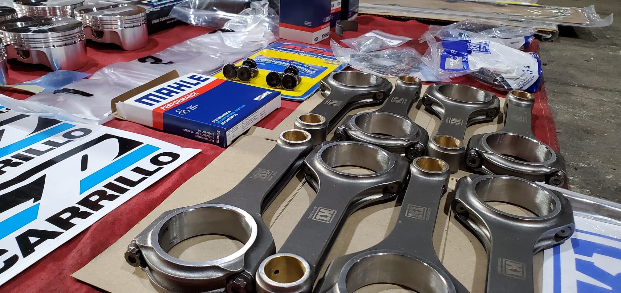 Carrillo connecting rods and Mahle performance engine parts Carrillo connecting rods and Mahle performance engine parts