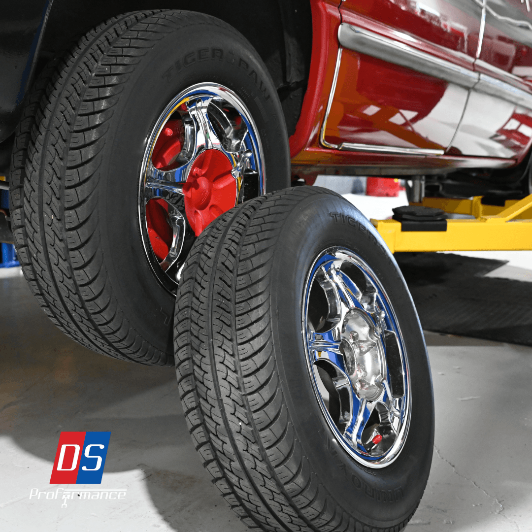 Chrome wheels and tires installation at DS Proformance Chrome wheels and tires installation at DS Proformance