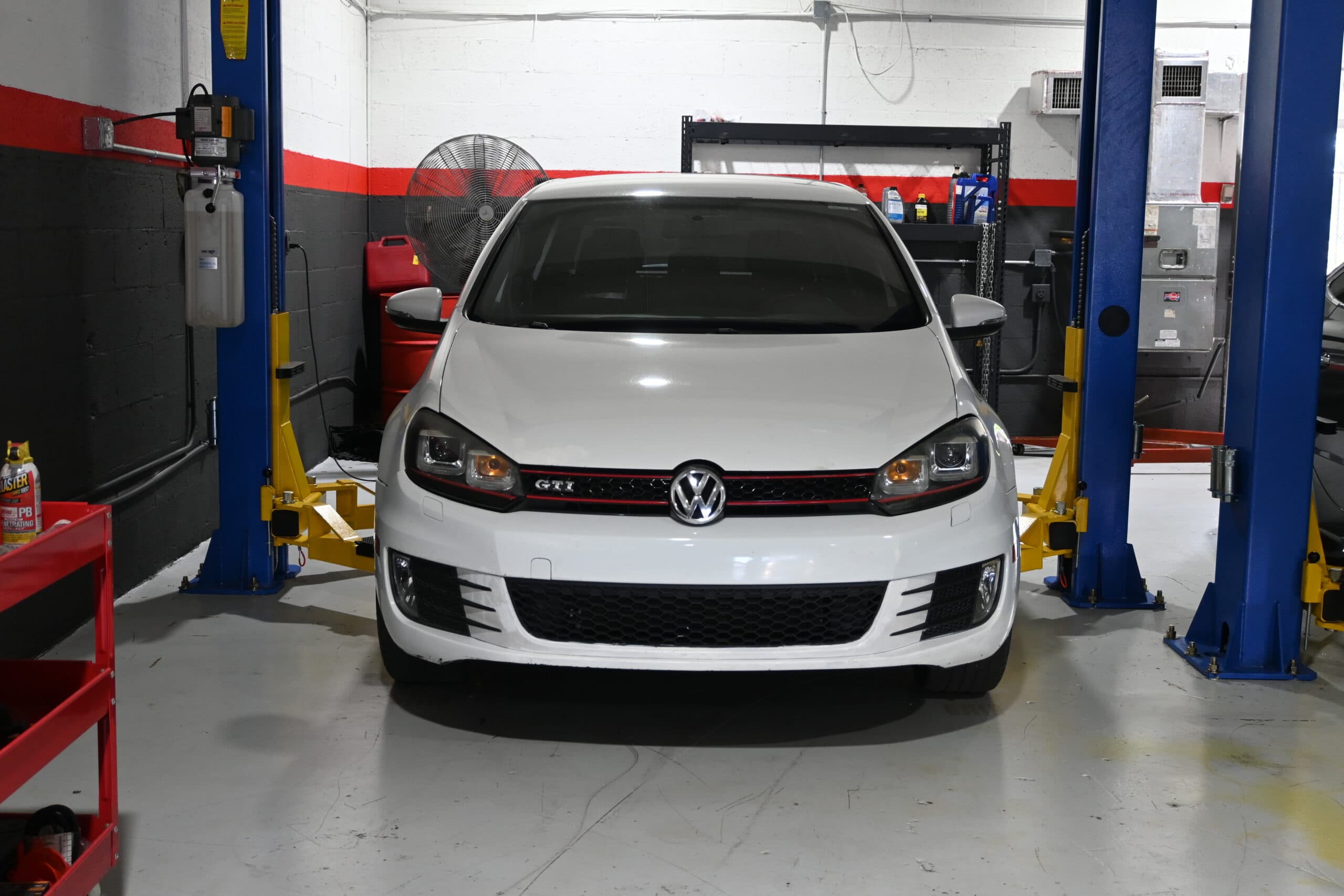 Volkswagen GTI front view at DS Proformance service center Volkswagen GTI front view at DS Proformance service center